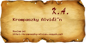 Krompaszky Alvián névjegykártya